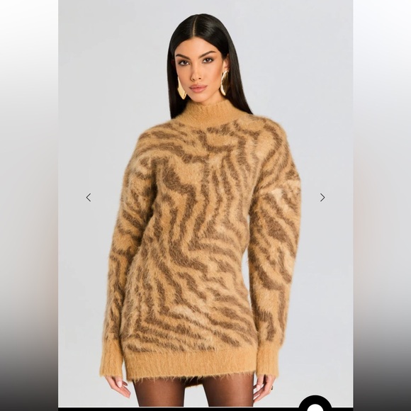 RETROFÊTE REYNA Mixed Tiger FUZZY DRESS size XS, NWT - Picture 2 of 9